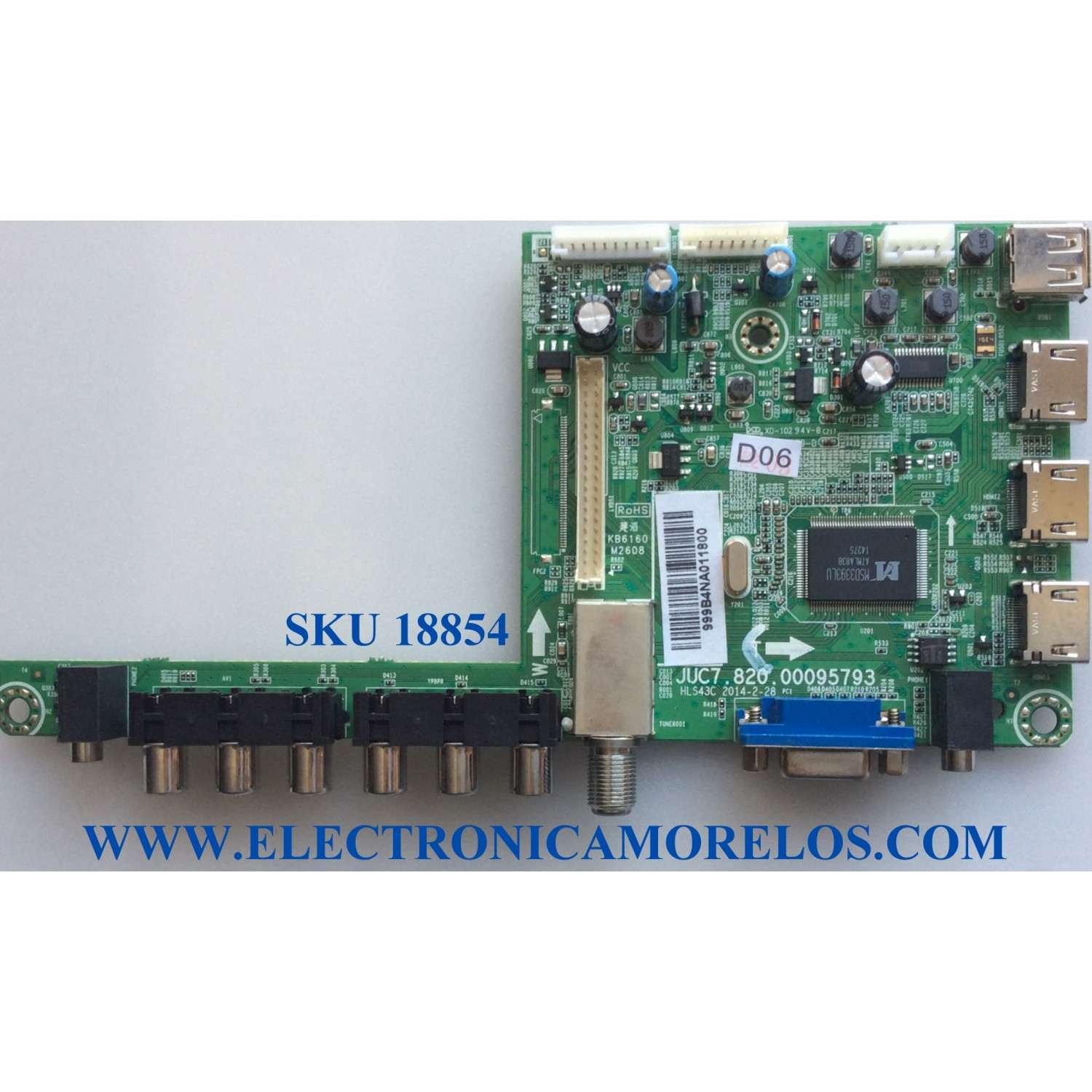MAIN / HITACHI 999B4N / JUC7.820.00095793 / HLS43C / 999B4NA / E193079-B / MODELO LE50H508